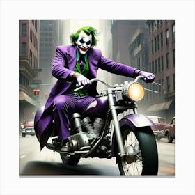 Joker On A Motorcycle 29 Canvas Print