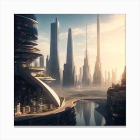 Futuristic Cityscape Canvas Print