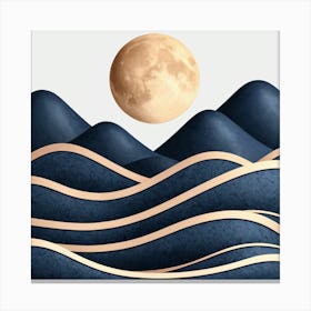 Moon And Waves 57 Canvas Print