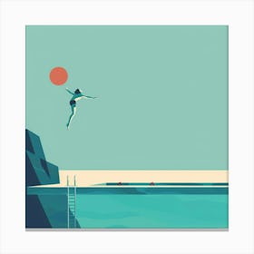 Diving Into The Pool Canvas Print