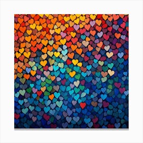 Colorful Hearts Background 2 Canvas Print