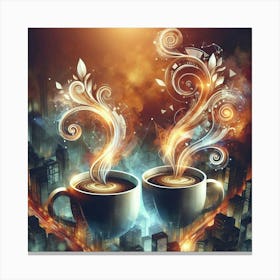 Coffee And City Canvas Print