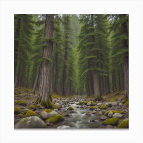 Stream In The Forest Canvas Print