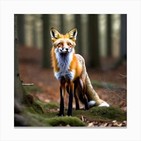 Red Fox In The Forest 3 Canvas Print