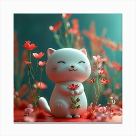 Chinese New Year Cat Canvas Print