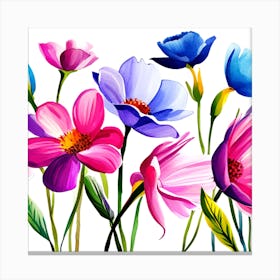 Watercolor Flowers Canvas Print