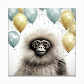 Monkey With Balloons 4 Canvas Print