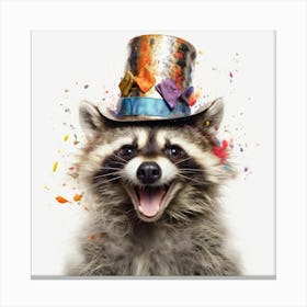 Raccoon In Top Hat 1 Canvas Print