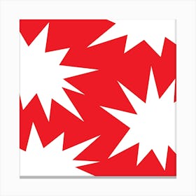 Red And White Starbursts 1 Canvas Print