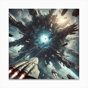 A Sci Fi Action Scene Showcasing Voidra, A Massive Converted Canvas Print