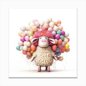 Sheep With Balloons 1 Canvas Print
