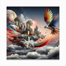 Parrot In The Sky Canvas Print