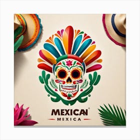 Mexican Skull 82 Canvas Print