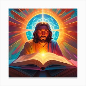 Jesus Reading The Bible Pop Art enlightenment 1 Canvas Print