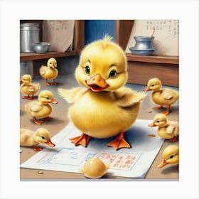 Ducks In The Kitchen Canvas Print