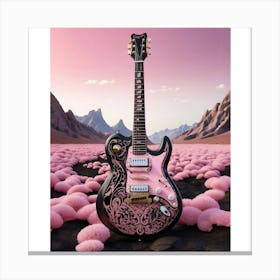Rhapsody in Pink and Black Guitar Wall Art Collection 11 Canvas Print