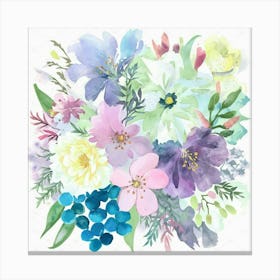 Watercolor Flowers 5 Canvas Print