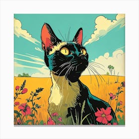 Cat In The Meadow 2 Canvas Print