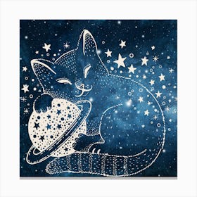 Galaxy Kitty Art Print (1) Canvas Print