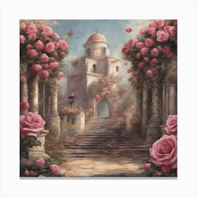 Roses In The Garden Canvas Print