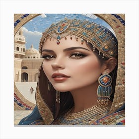 Beautiful Mosaic Lady, Beauty And Art 04 Canvas Print