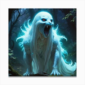 Ghost Glowing Ghost Animal 7 Canvas Print