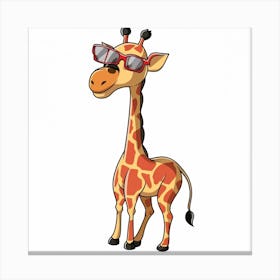 Giraffe With Glasses Canvas Print