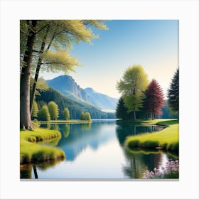 Lake In The Mountains 10 Canvas Print