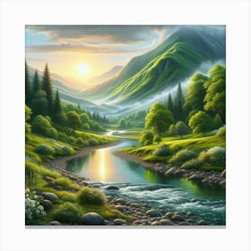 River In The Mountains 8 Canvas Print