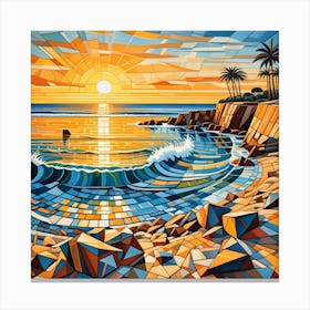 Shark Bay Australia Cubism Art Canvas Print