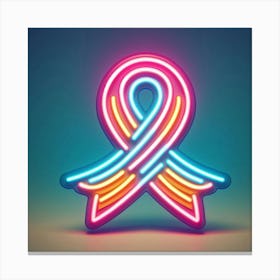 Neon Ribbon For Breast Cancer Awareness Canvas Print