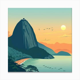 A Sugarloaf Mountain In Rio De Janeiro Vector De 1719996445 2 Canvas Print