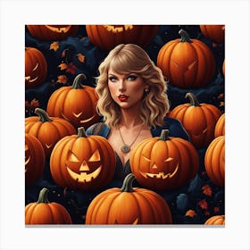 Taylor Swift Pumpkin Painting 1 Canvas Print