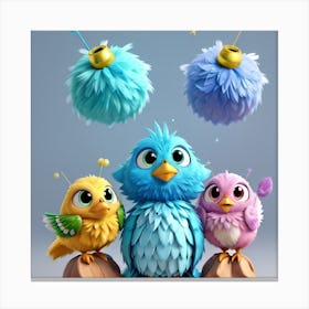 a world teeming with cute creatures and vibrant colors. Canvas Print
