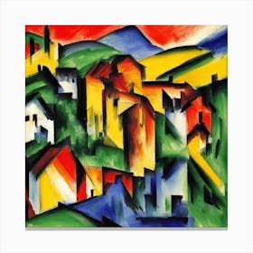 City In The Mountains Canvas Print