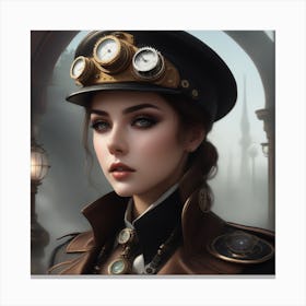 Steampunk Girl Canvas Print