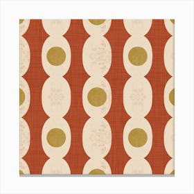 Retro Mod Geo Chain - Rust Red - Mid Century Modern Canvas Print