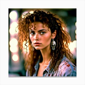 Woman With Curly Hair Canvas Print