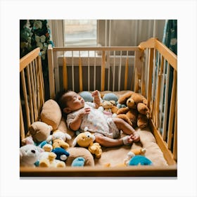 A Photo Of A Baby In A Crib 2 Canvas Print