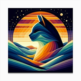 Marmaduke Low Poly Cat Canvas Print