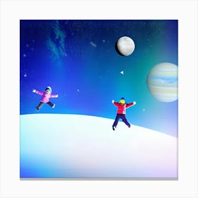 The kids in outer cold space  Canvas Print