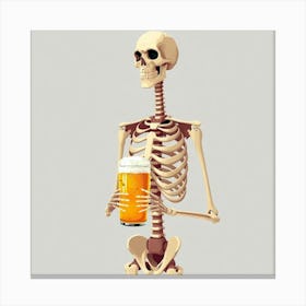 Skeleton Holding A Beer 1 Canvas Print