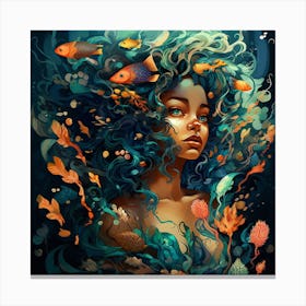 Underwater Girl Canvas Print