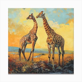 Giraffe In A Rocky Landscape Warm Acrylic 1 Canvas Print
