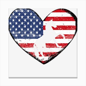 Hot Trend Horse American Flag Heart 4th Of July Usa Canvas Print