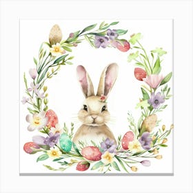 Easter Bunny Wreath Canvas Print