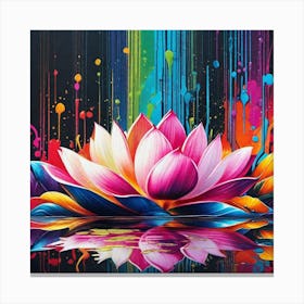 Lotus Painting Canvas Print