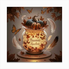 Pumpkins In A Jar Canvas Print