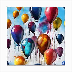 Balloons In The Sky Canvas Print