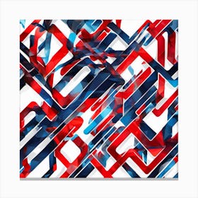 Abstract Red Blue Abstract Canvas Print